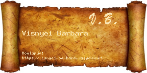 Visnyei Barbara névjegykártya